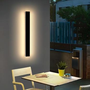 Imagem de Mikeru Luminárias De Parede Externas 31,4 Polegadas, 3000K/4500K/6000K, Três Cores, Arandelas Comutáveis, Acrílicas Invisíveis Para Iluminação Varanda Moderna