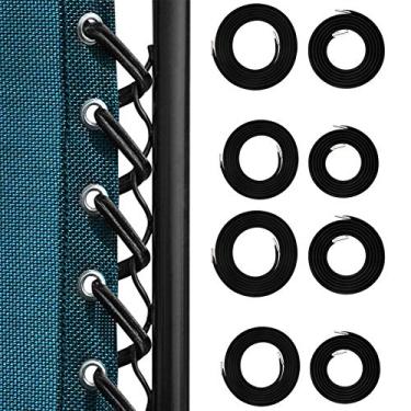 Imagem de SunnyZoo — Cordões de substituição profissionais para cadeiras de gravidade zero (4 cabos), ferramenta de reparo para cadeira de descanso, cordão para cadeira elástica Black-8cords