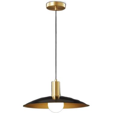 Imagem de Lustre Industrial E27 Base, Lâmpada Pendente Vintage De Latão Simples Com Sombra De Vidro, Iluminação Interna Criativa Luzes Pendentes Para Decoração De Restaurante Bar Quarto L, B