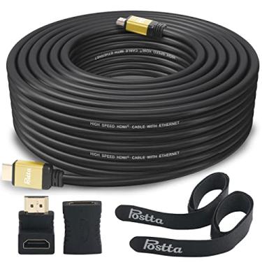 Imagem de Cabo HDMI Postta Ultra HDMI 2.0 V com 2 peças de cabos + 2 adaptadores HDMI suportam 4K 2160P, 1080P, 3D, retorno de áudio e Ethernet-Gold, Dourado, 40FT