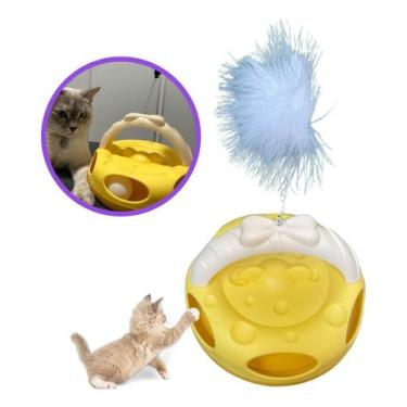 Imagem de Brinquedo Pra Gato Interativo Pena Bolinha Corre Corre - Genérica