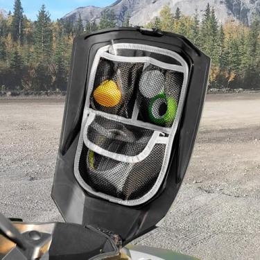 Imagem de BAKAFOH Organizador de tampa frontal adequado para Can Am Ryker 600 900 Sport Rally Edition, acessórios 2019-2024, 3 bolsos de malha, organizador de armazenamento e porta-luvas