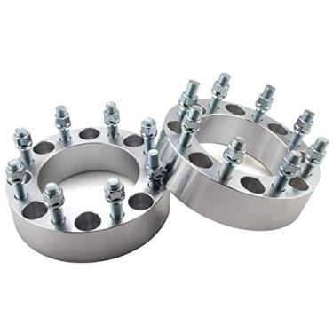 Imagem de DCVAMOUS Espaçadores de roda 2 peças 8 x 180 a 8 x 180 5 cm com pinos de 14 x 1,5 compatível com Chevy GMC 8 Lug Truck para Silverado 2500 3500 HD 2011-2022 | Sierra 2500 3500 HD 2011-2022