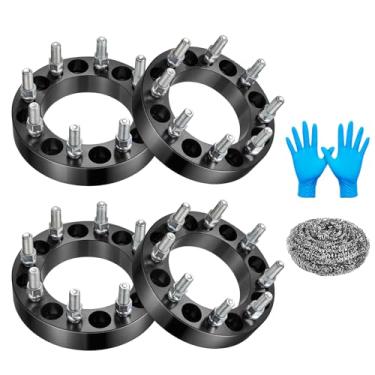 Imagem de BDFHYK Espaçadores de roda de 1,5 polegadas 8 x 6,5 compatível com Ram 2500 3500 1994-2010 E-250 E-350 Econoline F250 F350 1967-200, espessura de 38,1 (mm), pinos forjados 9/16x18 126 mm Furo do cubo