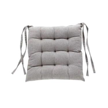 Imagem de Almofada De Cadeira Futton Com Amarração 40X40Cm - Prata