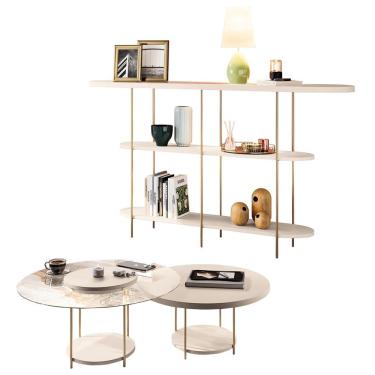 Imagem de Aparador de Sala e Mesas de Centro Vetta H01 Off White - Mpozenato