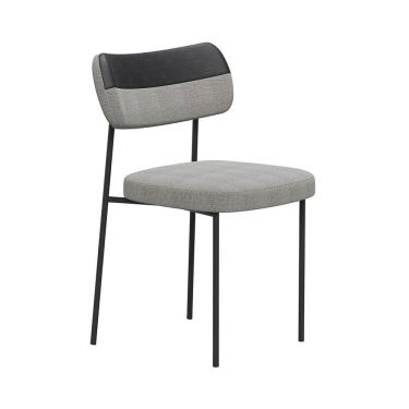 Imagem de Cadeira Estofada Mila Para Sala Jantar Gourmet em Aço-Curíssimo-Linho-EdeCasaMoveis