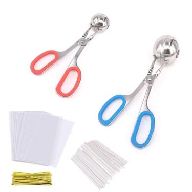 Imagem de fghuim O conjunto de sacolas pop para bolo pirulito inclui 100 sacos de embalagem e 100 palitos de petisco de papel