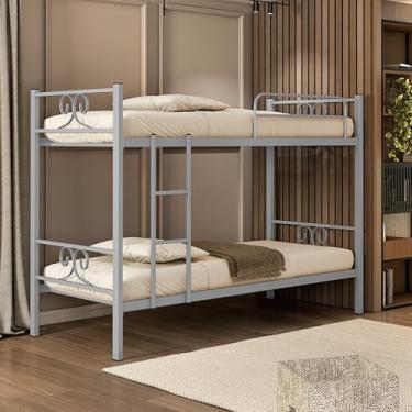 Imagem de Beliche Tubolar em Aço Domus Reforçada para Pousadas, Alojamentos Cinza