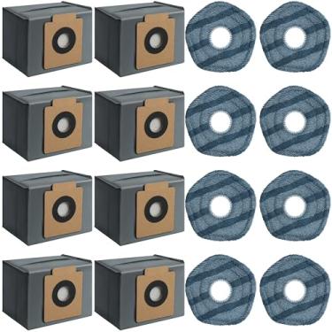 Imagem de 16 sacos de pó esfregão para Eufy X10 Pro Omni, kit de sacos de pó a vácuo robô Eufy, sacos de substituição descartáveis de grande capacidade de 3,2 L