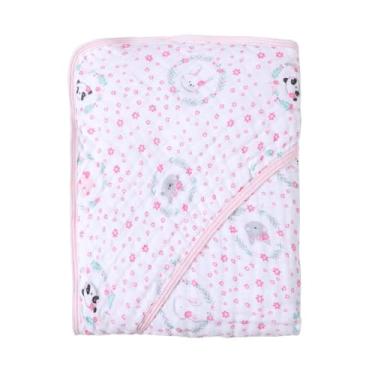 Imagem de Toalha com Capuz para Bebê – 100% Algodão Forrada com Fralda Soft – Alta Absorção – Estampas Variadas – 80x80 cm – Loja Era Uma Vez (Amiguinhas, Padrão)