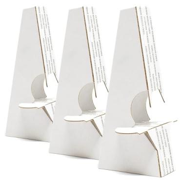 Imagem de Lineco Pacote Com 50 Cavaletes De Papelão 5", Suporte Autoadesivo Asa Dupla, Placas Exibição, Cartões, Fotografias, Folhetos, Pôsteres, Projetos Artesanato, Branco
