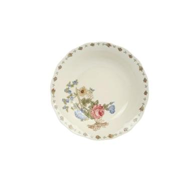 Imagem de Pratos de cerâmica requintados redondos esmaltados simples para uso doméstico francês - pratos de renda de 20 cm