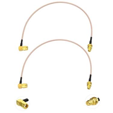 Imagem de Yuslao RP-SMA macho ângulo direito para montagem de anteparo fêmea RG316 RG316 cabo de extensão de antena 12 polegadas 30 cm compatível com roteador WiFi, adaptador USB, câmera de segurança IP de
