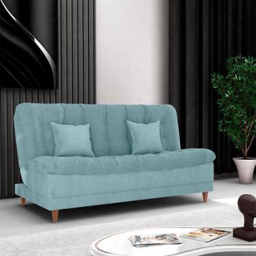 Imagem de Sofá Cama Dora 2 Lugares Para Sala de Visitas - Matrix, Bouclé Azul