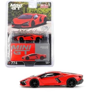 Imagem de Diecast Model Car Compatible with Mini GT 1:64 Lamborghini Revuelto Arancio Dac Lucido Limited Edition MGT00774