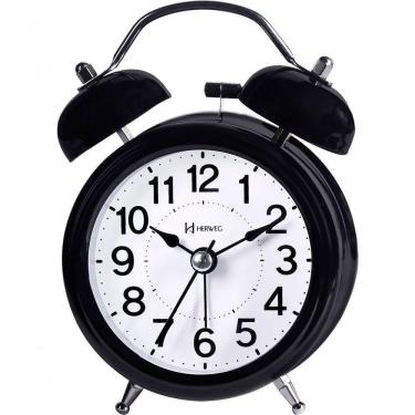 Imagem de Relógio Despertador Herweg Quartz Preto 270034 Único