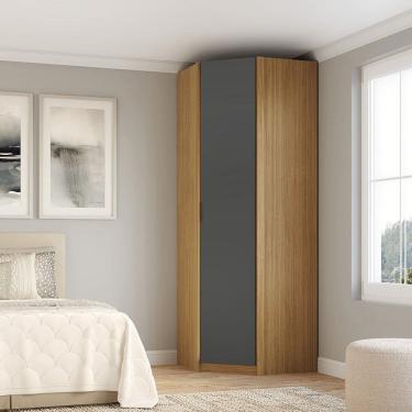 Imagem de Módulo Guarda-roupa 1 Porta Canto 45 Clean Altezza Freijó/Titânio