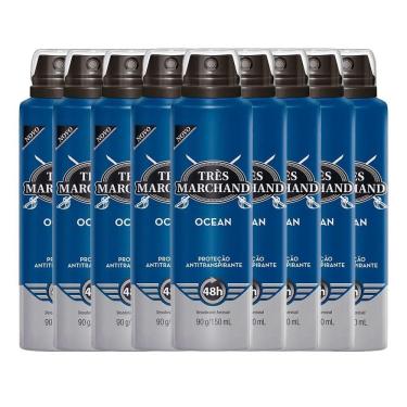 Imagem de Kit Desodorante Aerosol Tres Marchand Ocean 150g - 9 Unidades