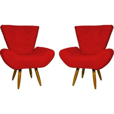 Imagem de Kit 2 Poltronas Decorativa Para Sala Recepção Manicure Consultório Escritório Emilia Suede