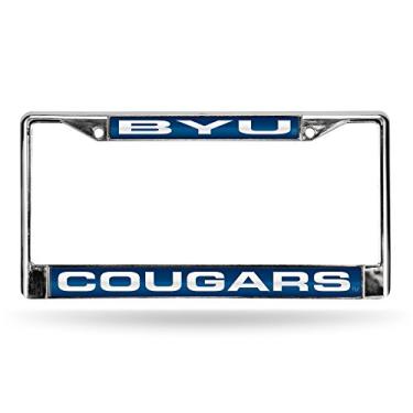 Imagem de NCAA BYU Cougars moldura de placa de licença cromada padrão embutida com corte a laser