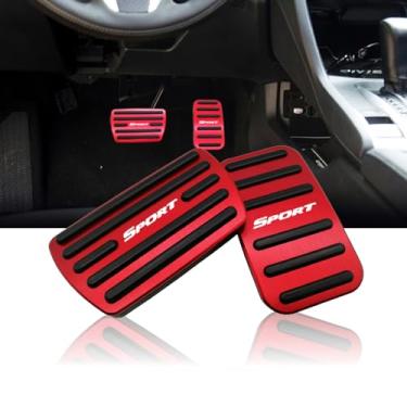 Imagem de NYZAUTO antiderrapante desempenho pedal pastilhas compatibilidade Honda 10th Civic, automática sem perfuração alumínio freio e acelerador pedal capas