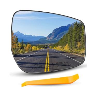 Imagem de AUGREX Vidro retrovisor da porta do lado direito do passageiro com ajuste aquecido para Nissan Versa 2015 2016 2017 2018 2019, retrovisores laterais exteriores de vidro com placa de suporte substitui