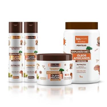 Imagem de Kit Capilar com Óleos Africanos – Shampoo, Condicionador, Máscara e Creme de Pentear