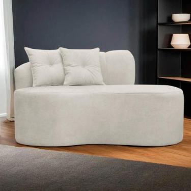 Imagem de Poltrona Namoradeira Orgânica Plaza 1,45m Redondo Bouclê Bege - SOFA S