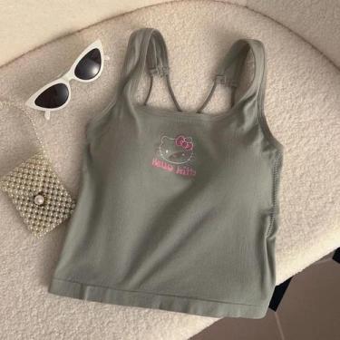 Imagem de Camisola Feminina Slim Fit Hellokitty Colete Com Almofada No Peito Con
