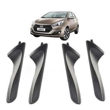 Imagem de Kit 4 Alavanca Interna Da Maçaneta Hb20 Hb20s Hb20x Grafite