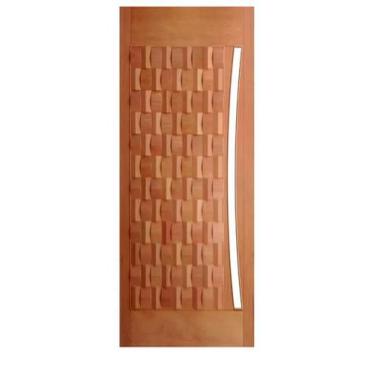 Imagem de Porta de Entrada Maciça Pivotante Egito para Vidro Arco - Madeira, 2,1