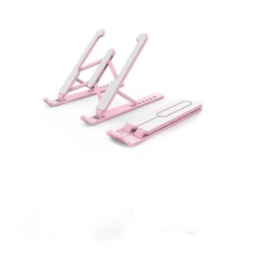 Imagem de Suporte para Notebook e Tablet Dobrável de Mesa Branco em ABS com Altura Ajustável até 14 cm