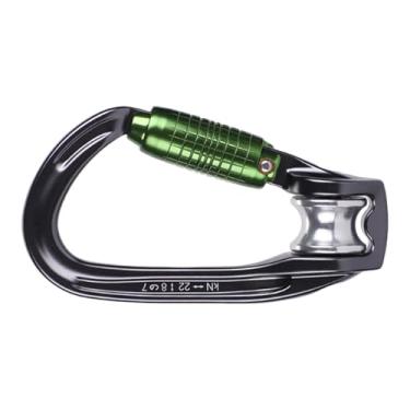 Imagem de simhoa Mosquetão de polia de escalada em formato D com trava de rosca para caminhadas, acampamentos, viagens, montanhismo, esportes ao ar livre