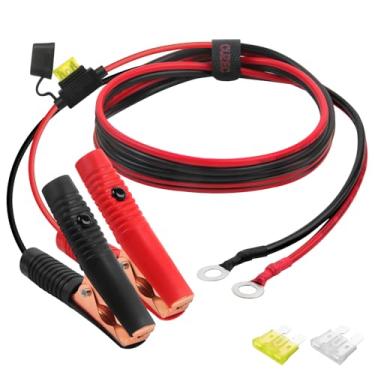 Imagem de CUZEC Terminal de ilhós de cabo de extensão 14 AWG de 1,2 m com grampo de bateria 12V/24V Clip-On para inversor de alta potência e mais