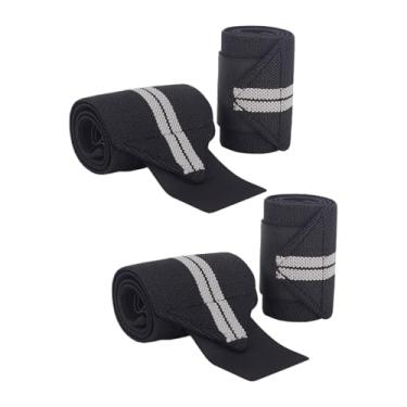 Imagem de KiBcsLic 4 peças de cintas para levantamento de peso, suportes de compressão para pulso, bandagem esportiva para academia e fitness