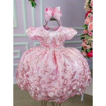 Imagem de Vestido Jardim Encantado Realeza Rosa Bebe - no-brand, 2, Rosa