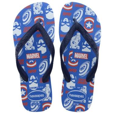 Imagem de Chinelo Top Marvel Logomania, Havaianas, Adulto Unissex, Azul Estrela, 39/40