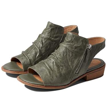 Imagem de MOOMMO Sandália feminina de salto baixo, botinhas, peep toe, sandálias com zíper lateral, recortadas, costas nuas, salto grosso, cano baixo, bico aberto, plissado, vintage, casual, sandálias de salto