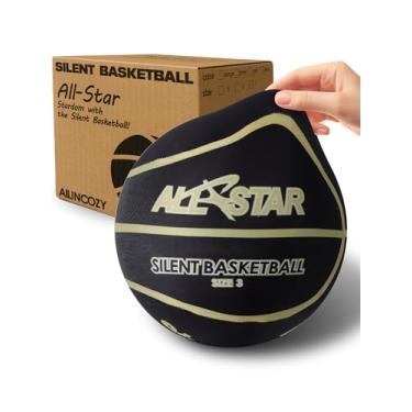 Imagem de Bola de basquete silenciosa sem bagunça, capa de tecido, basquete sem ar de espuma macia, salto alto, bola de treinamento sem ruído, embalagem de presentes, seguro para atividades internas, tamanho 3