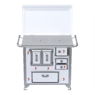 Imagem de Fogao a Lenha GII N 1 Gab Sec Branco Flor com Tampa SE