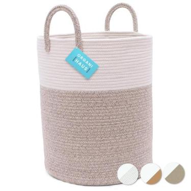 Imagem de Cesta de armazenamento OrganiHaus Brown Toy 15x18 para sala de estar