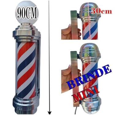 Imagem de Luminaria Barber Pole 90Cm + Barber Mini 30Cm Voltagem 110V. - Jr Pole