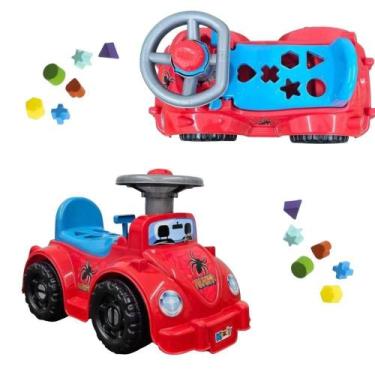 Imagem de Carrinho Andador Educativo Didático Com Encaixe De Formas E Buzina Rea