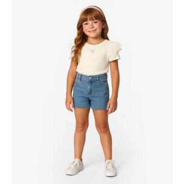Imagem de Short Infantil Jeans Com Bolsos Select Azul, Azul, 6