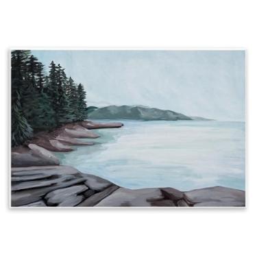 Imagem de Stupell Industries Design artístico de placa de parede vista rochosa da costa por Jelena Petric, 25 x 38 cm