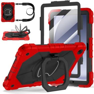 Imagem de Capa para Samsung Galaxy Tab A9 Plus 11 polegadas 2023 (SM-X210/X216/X218), capa robusta Auorld para tablet Samsung Galaxy A9+ com protetor de tela suporte giratório 360 alça de ombro suporte para