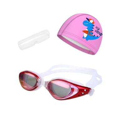 Imagem de Kit Óculos, Estojo e Touca de Natação Infantil Hero Band, Vermelho t, 