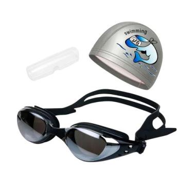 Imagem de Kit Óculos, Estojo e Touca de Natação Infantil Hero Band, Preto golfin