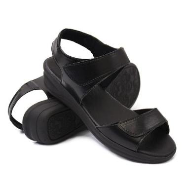 Imagem de Sandália Papete Feminina Para Dores Nos Pés Confort Skalvin, Preto, 35